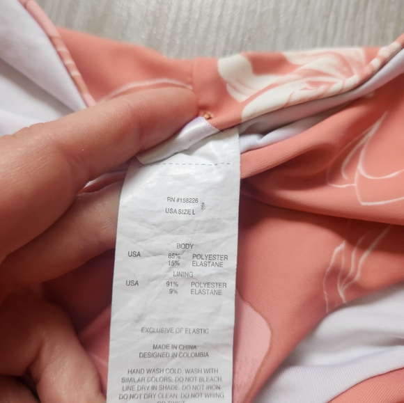 Phax Pink White Floral Tropical Bikini Bottoms Tie Front Cheeky Lined Stretch L - Picture 4 of 8